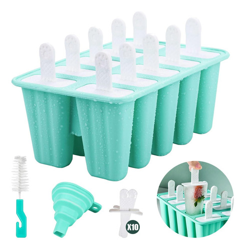 Moldes De Silicona Para Paletas De Hielo,10 Cavidade Moldes
