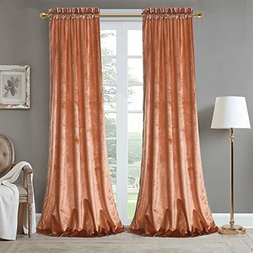 Roslynwood - Cortinas De Terciopelo Naranja Oscurecimiento P