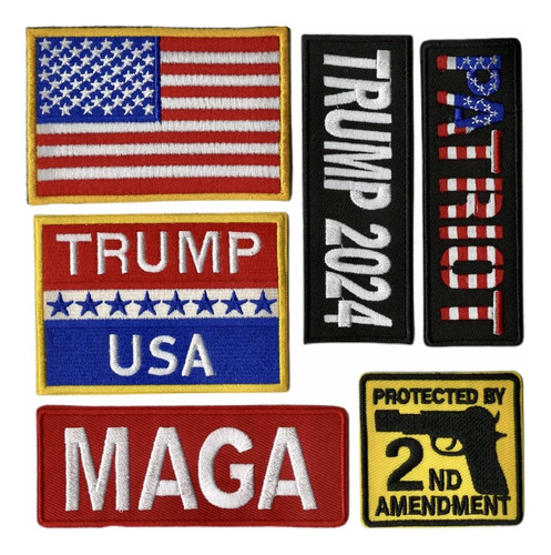 Parches Patrióticos Trump 2024 Maga | Planchar/coser 6...