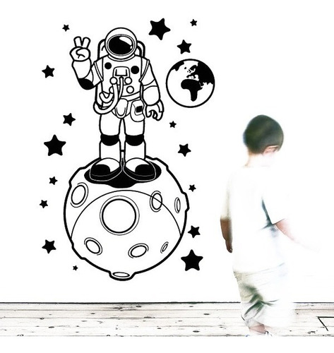 Vinilo Adhesivo Decorativo Astronauta Niños 50x50cms Varios