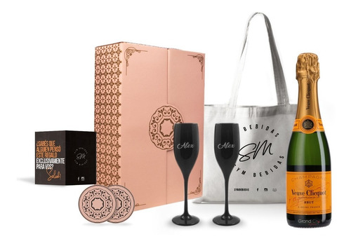 Experiencia Champagne Veuve 750ml Box Copa Negra