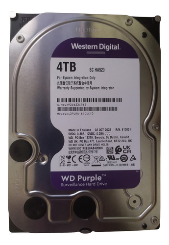 Disco Duro, Western Digital, Wd Purple 4tb