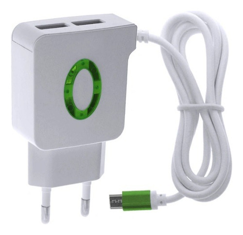 Cargador De Teléfono Viajero Micro Usb Color Blanco