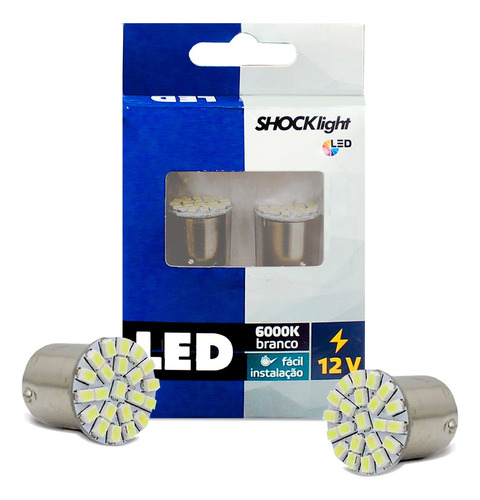 Lâmpadas Led Branca Luz De Teto 1156 1 Polo Smd-1206 6000k