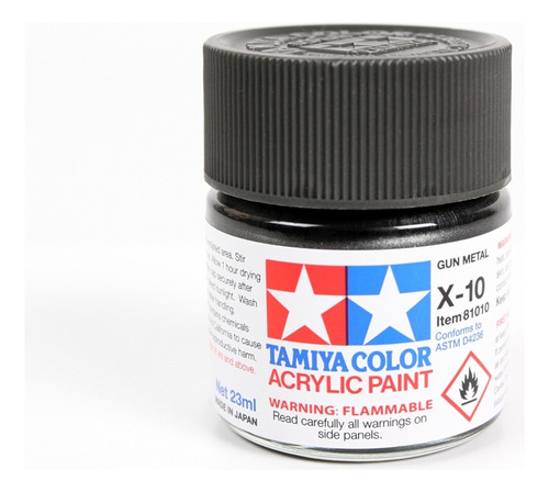 Pintura Acrílica De 23 Ml X10 Gun Metal By Tamiya # X10