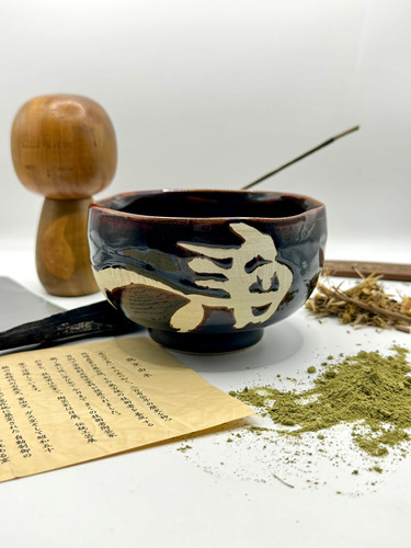 Tazón Chawan Esmalte De Hierro Antiguo Matcha Té Japonés