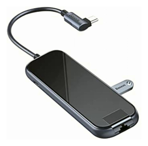 Baseus Hub Adaptador Tipo-c A 3xusb3.0+hd4k+rj45+pd Gris