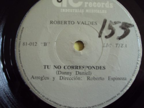 Single Vinilo 45 Roberto Valdes Carita De Pena Chileno