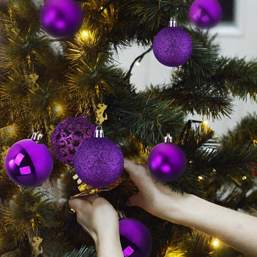 Para Njn 100 Adornos De Navidad (100 Unidades, Morado) /