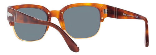 Persol Po3319s Gafas De Sol Cuadradas, Terra Di Azul, 52 Mm
