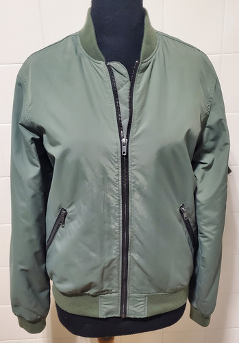 Campera Bomber H&m Niño T 14 Verde Militar Excelente (Usado)