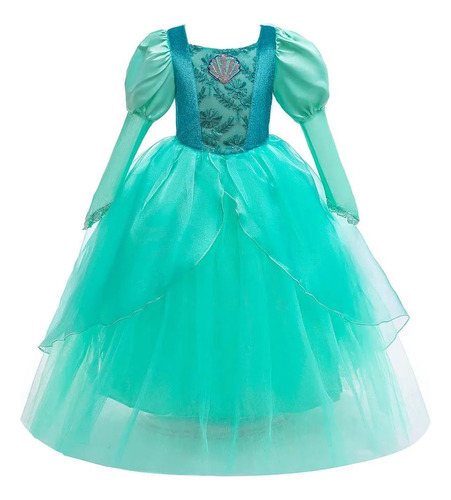 Vestido De Princesa Sirena Ariel Para Niños  Vestido B B [u]