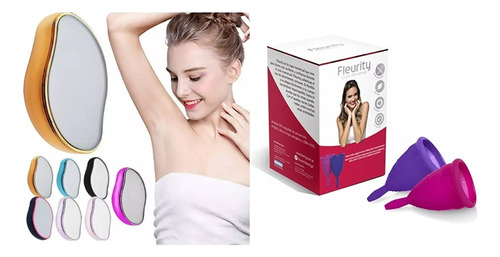 Kit Copa Menstrual Fleurity X2 +piedra Depilatoria Sin Dolor