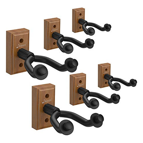  Guitar Wall Mount Hanger 6 Pack Black Walnut Guitar Wa...