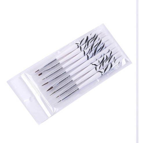8 Peças De Pincel De Arte De Unhas Com Padrão De Zebra, Pinc