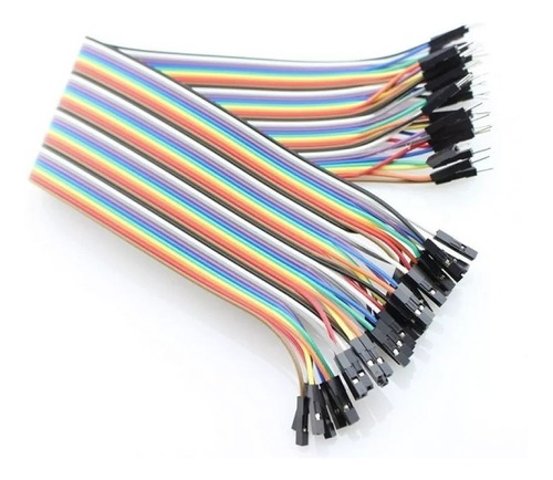 Imagen 2 de 4 de Kit 40 Cables 30cm Protoboard Macho Hembra