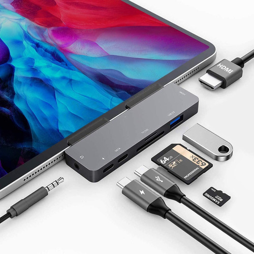 Hub Usb C Para iPad Pro 11/12.9 2018 2020,7 En 1 iPad Pro Hu