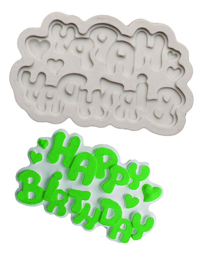 1 Pieza De Silicona Molde Feliz Cumpleaños Fondant Caramelo