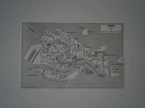 Venice . 17,7 X 11,5 - Mapa Impreso En 1966 . Venecia