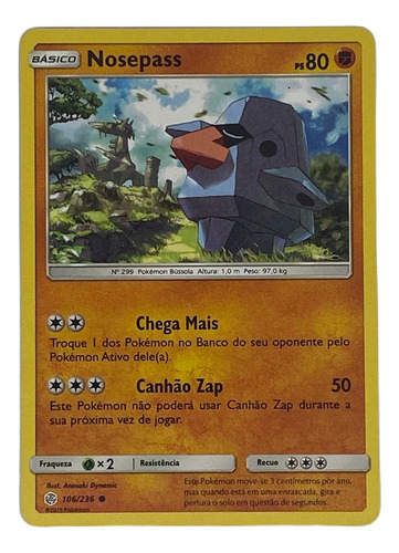 Nosepass Carta Pokémon Original Tcg  Portugués 106/236