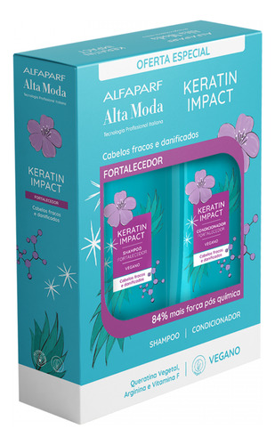  Kit Alta Moda Keratin Impact Shampoo + Condicionador