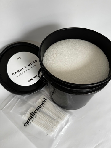 Vela En Perlas Balde 5 Kg + Pabilos Blanco