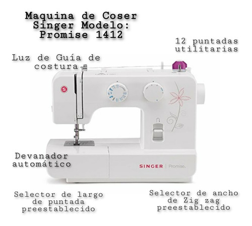 Maquina De Coser Singer Modelo Promise 1412 / 12 Puntadas 