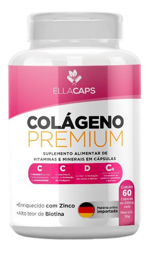 Colageno Verisol + Biotina E Zinco - 60 Capsulas Ellacaps