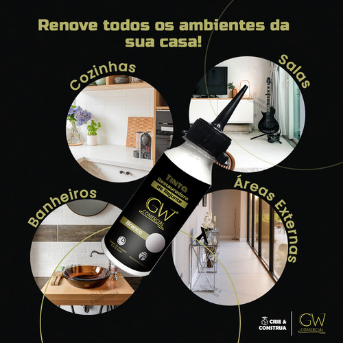Kit 2 Tinta De Rejunte Gw Restaura Fácil 200ml Branco