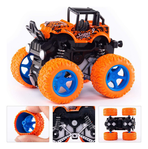 Pacote Com 4 Brinquedos Monster Truck Brinquedo Push And G