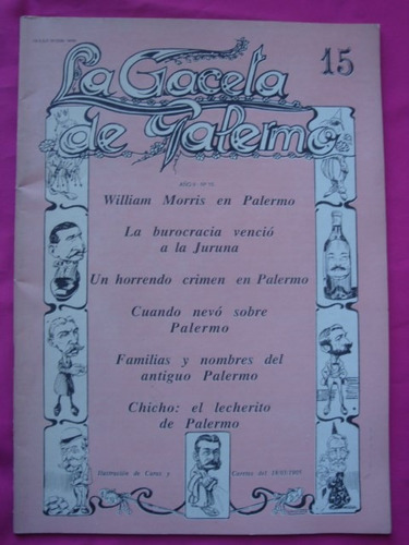 La Gaceta De Palermo N° 15 Año1988 Ilust Caras Y Caretas