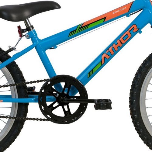Bicicleta  de passeio infantil Athor Bikes Evolution 2020 aro 20 Único 1v freios v-brakes cor azul com descanso lateral