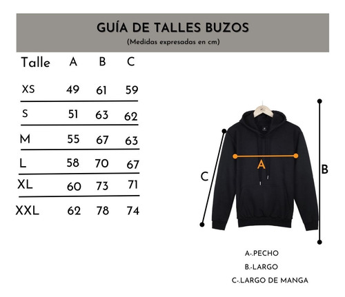 Imagen 6 de 6 de Buzo Canguro Unisex ( Calidad Premium) Frisado Del Xs Al Xxl