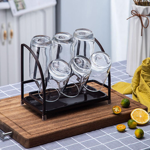 N Soporte De Secado De Vasos De Lujo Con Bandeja De Drenaje