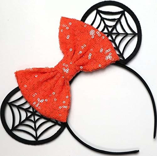 Clgift Halloween Minnie Orejas Naranja Mickey Sequin Gyqqr