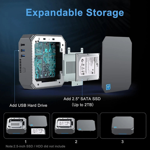 Imagen 4 de 5 de Mini Pc Computadora Celeron J3455 6gb Ddr3 64gb Ssd Wifi 4k