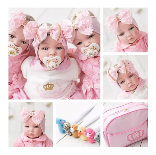 Bebe Reborn Boneca Realista Barata 53cm Pérolas Princesa