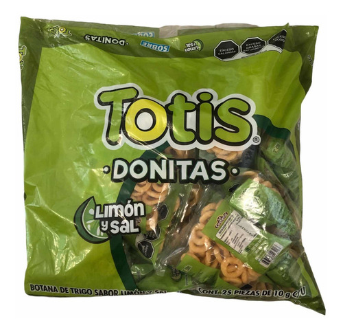 Totis Donitas Chicharrón Sal Y Limón 50 Pz De 8 G C/u