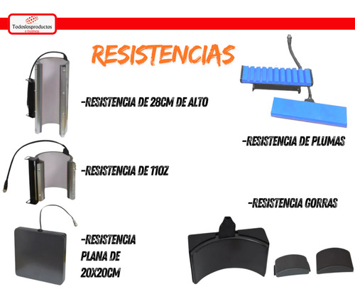 Kit Combo 5 En 1 Tlp Automático Para Sublimar Tazas Botellas