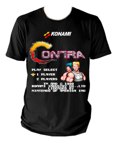 Camiseta Contra Game Videojuego Konami Estampada