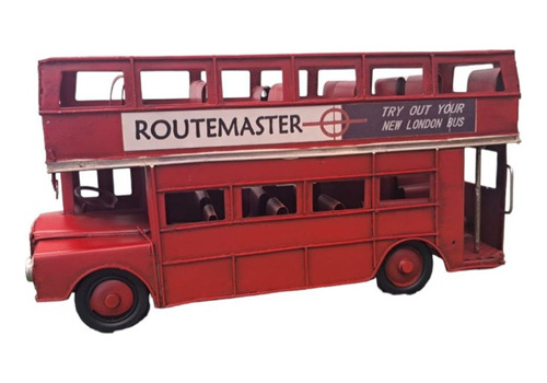 Bus Londinense Descapotable Decoración Metalico - S73432