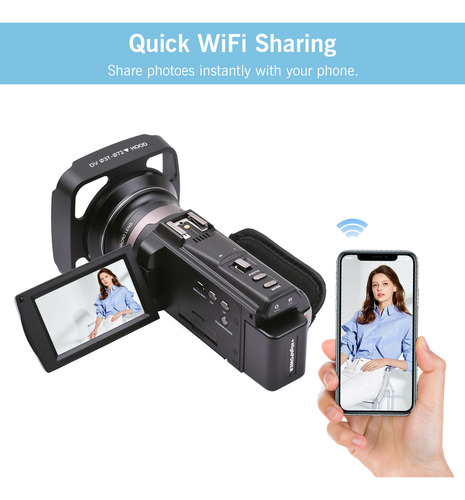 Video Camera Rechargeable Batteries External Touch Digital