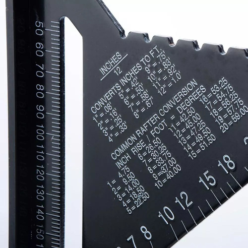 Regla Cuadrada Triangular De Aluminio De 12 Pulgadas Para Ca