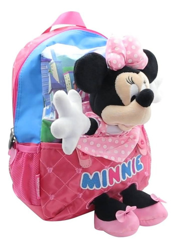 Mochila De Espalda Minnie Con Peluche Original Cresko 12''