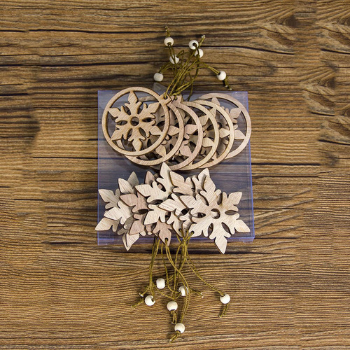 2 X 10 Uds Árbol De Navidad Colgante Hueco De Madera