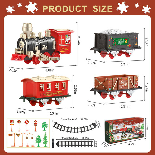 Set De Tren Navideño Jq Juqu Con Luces Y Sonidos Navideños P