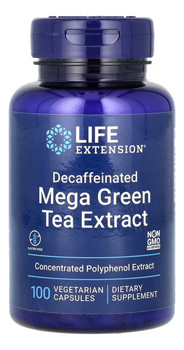 Life Extension Mega Extracto De Té Verde 100 Vegacaps Sabor Sin sabor