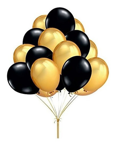 Fecedy 12  100pcs Oro Ennegrecerse Alrededor De Globos.