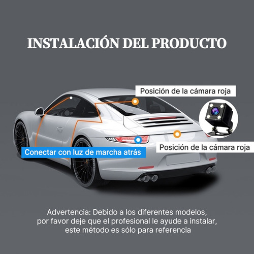 Camara De Auto Seguridad 1080p Hd Gran Angular 170°3 Cámaras