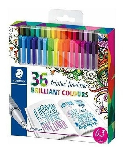 Paquete 36 Colores Brillantes Plumas Estilógrafo Staedtler